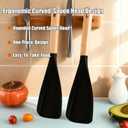2PCS Multifunction Spatula Cooking Cedar and Ash Spoon11.4" (Black) | Cedar and Ash Spoonula,Multifunction Spatula Cooking Spoon