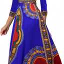 African Long Dresses for Women Elegant Church Dresses Print Maxi Dress High Waist Cocktail Bohemian Vintage Party Outfits