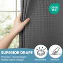 SORTTO No Hook Shower Curtain with Snap in Liner Set Waffle Shower Curtain for Bathroom Hotel Style Fabric Waterproof Inner Liner71" W x 80" H, Dark Grey
