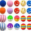 Cat Toys for Indoor Cats, Cat Toys Balls, 20 Packs Interactive Cat Toy Set with Colorful Bell, Jingle Bell, Rainbow, Pompom and Sisal Ball for Kittens