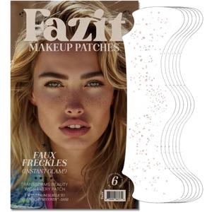 Fazit Makeup Patches - Faux Freckles - Glow Up Make-Up Patches - Cute Glitter Makeup Accessories For Women - Cosmetic Glitter For Face (Brown)