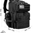 LHI Military Tactical Backpack for Men and Women 45L Army 3 Days Assault Pack Bag Large Rucksack with Molle System - Black
