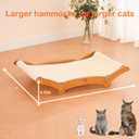 Extra-Larger Sisal Cat Scratcher Bed, Durable Cat Scratching Post with Hammock for Indoor Cats Lounger & Sleep & Scratch, Natural Sisal Cat Scratch Pad, Sturdy Solid Wood Frame (Upgraded Extra-Larger)