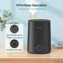 BREEZOME 5L Humidifiers for Bedroom, Ultrasonic Cool Mist Top Fill Humidifier & Essential Oil Diffuser, 360Nozzle, Auto Shut-off, 50H Runtime, Quiet Humidifiers for Large Room, Baby Nursery, Plants