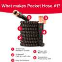 Pocket Hose 100 FT Copper Bullet Expandable Garden Hose w/10 Pattern Thumb Spray Nozzle AS SEEN ON TV 650psi 3/4 in Patented Lead-Free Ultra-Lightweight Solid Copper Anodized Aluminum
