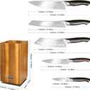 5-Piece Knife Set with 360 Rotatable Magnetic Knife Holder, Kitchen Knife Set - Wooden Magnetic Knife Holder Suitable for Thanksgivin Father's Day Gift Giving Holiday Gift Giving