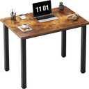 Need Small Desk, 31.5 inch Sturdy Writing Desk for Small Spaces, Computer Desk Teens Desk Study Table Laptop Desk Home Ofice Desk, Black Metal Frame, Rustic Brown