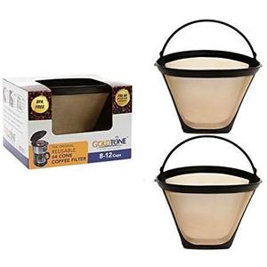 GoldTone Brand Reusable No.4 Cone Style Replacement Cuisinart Coffee Filter replaces your Permanent Coffee Filter for Cuisinart Machines and Brewers (2 Pack)