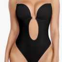 JOYSHAPER Women Plunge Backless Body shaper Bra Bodysuit Low back Thong Shapewear for Backless Dress Black , S