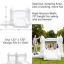 White Inflatable Bounce House Indoor/Outdoor, Jumper with Slide and Water Pool/Ball Pool for Outdoor Garden, Backyard Fun, Perfect for Wedding, Birthdays & Family Gatherings, 10' x 10.25' x 5.83'