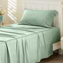 Bedsure Cooling Sheets Twin XL, Rayon Derived from Bamboo, PureWoven, Breathable & Soft Twin XL Sheet Sets, Deep Pocket Up to 16 Inches, Hotel Luxury Silky Dorm Bedding for Hot Sleepers, Sage Green