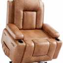 GarveeHome Power Lift Recliner Chair - Heat and Massage, Faux PU Electric Lift Recliner for Elderly & Mobility Impaired, Adjustable Back and Legs, Heavy Duty Lift Chair for Seniors