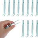 JJUNW 12pc Plastic Tweezers, 4.5 Inch Bent Tweezers for Kids DIY Jewelry Making, Crafts, Baking Decoration, Reptile Feeding, Blue
