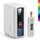 Dehumidifier for Home, Dehumidifiers for Bathroom, Bedroom, Living room, Closet with 68 OZ Water Tank, Moisture Absorbers, Auto Shut Off, Auto Humidity Control, 7 Colors LED Light, White