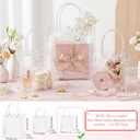 woric Clear Gift Bags with Handles, 15 PCS Small Plastic Party Favor Bags Reusable Transparent Gift Wrap Goodie Bag Bulk for Mother's Day Weddings Birthdays 5.9"x5.1"x2.75"