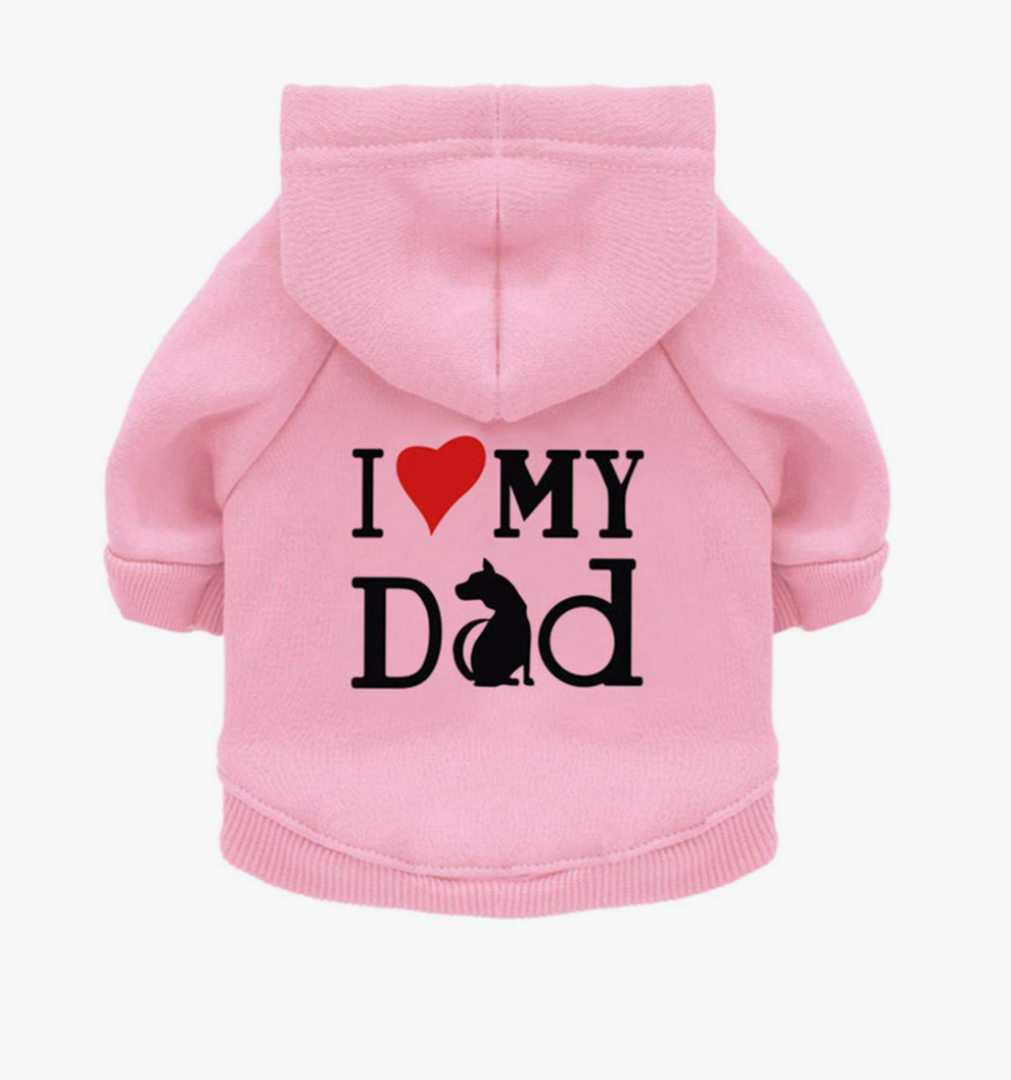 Pet's Hoodie Coat Love My Mom Printed Shirts Warm Sweater Outdoor Hooded Sweatshirt Dogs Clothes XL