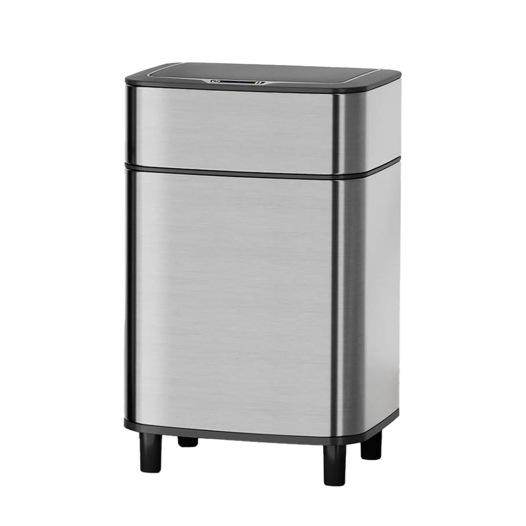 Motion Sensor Kitchen 2.7 Gallon Trash Can, 10 Liter Automatic Touchless Bathroom Waste Bin, Stainless Steel & Dog Proof Design Bedroom Essentials
