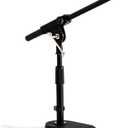 Stage Rocker Adjustable Low-profile Microphone Stand - Snare/Tom Bottom/Bass (Kick) Drum/Table Top, Adjustable Height, 15.75 Telescoping Boom Arm, Clip-on cable holder, Powered by Hamilton (SR610111)