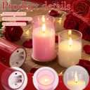 VIHOSE 3 Pack Flameless LED Pillar Candles, Real Wax Flickering Battery Operated Candles, 3"x4" 5" 6", Wedding Decorations, Table Centerpieces, Bridal Shower & Reception Decor