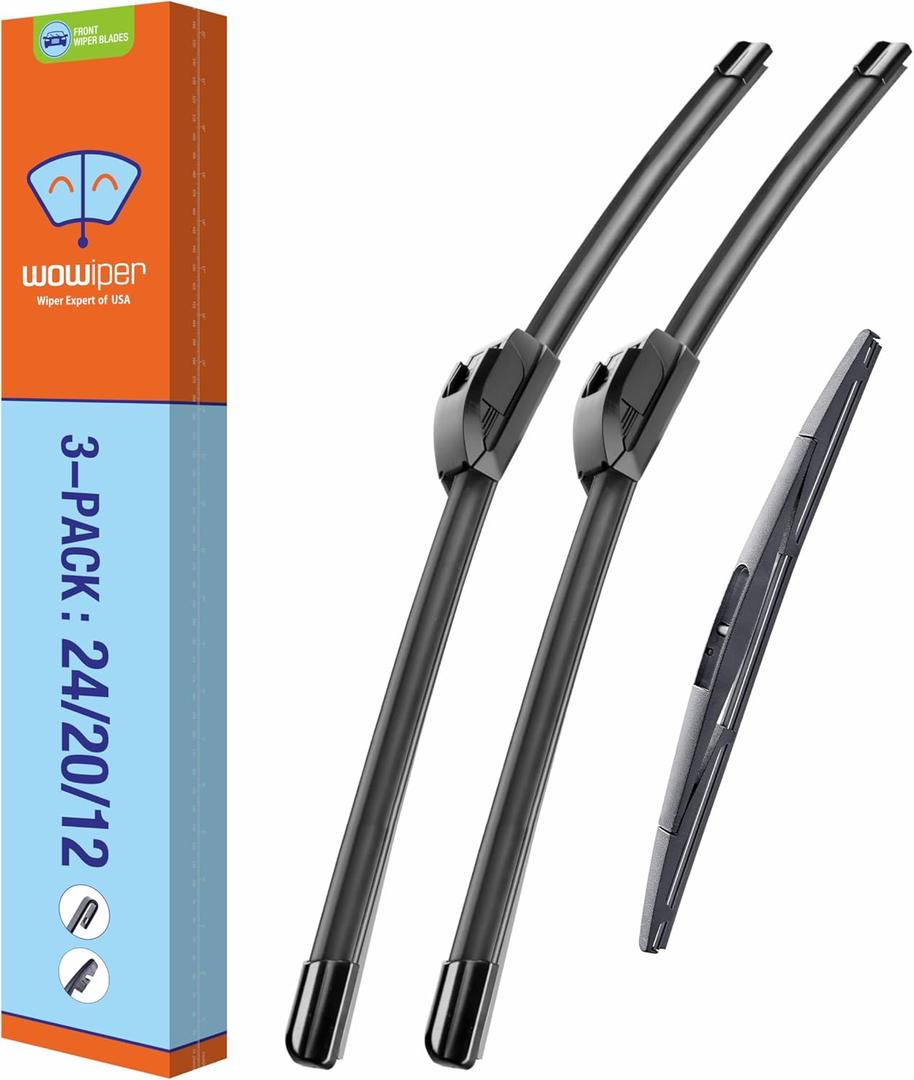 3 Pack Windshield Wiper Blades Compatible With Mazda CX-5 CX-9 2017 2018 2019 2020 2021 2022 CX5 CX9 Original Factory Quality Front Rear Wipers Blade Set for My Car - 24" 18" 14"