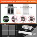 QuliMetal 304 Stainless Steel 7524 Grill Grates & 7621 Flavorizer Bars, 65505 Heat Deflectors for Weber Genesis 300 Series with Front Control Knob, Replacement for Genesis E310 S310 E/S320 E/S330