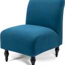 Liykimt Armless Accent Chair Cover Slipcover, Slipper Chair Stretch Spandex Removable for Armless Chair Furniture Protector Covers for Living Dining Room Hotel (Peacock Blue, 1)