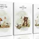 3Pcs Christian Nursery Animal Canvas Wall Art Bible Verse Wall Decor Pictures Religious Watercolor Cute Baby Animals Posters Prints for Kids Boys Girls Room Home Decoration 16x24in