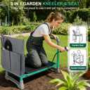 Garden Kneeler and Seat, 2-in-1 Foldable Garden Bench with Non-Slip EVA Foam Pad, Storage Bags, Glove, Portable Gardening Stool for Kneeling & Sitting, Ideal for Gardeners, Patio, Fishing
