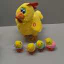Plush Electric Stuffed Laying Egg Chicken Toy Doll with Sound Music Easter for Boys Girls (Yellow)