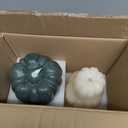 Baquler 3 Pcs Halloween Pumpkin Flameless Candle LED Farmhouse Rustic Thanksgiving Wax Flickering Candle Decorations Gifts for Autumn Fall Harvest Holiday Table