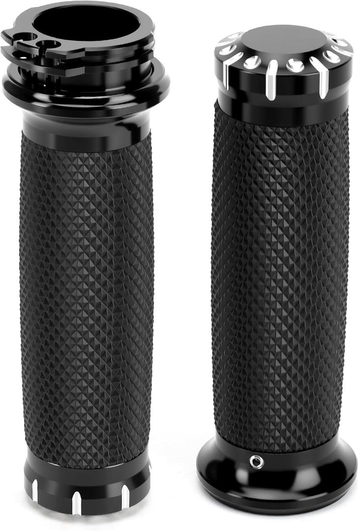 1 Inch/25mm Motorcycle Handlebar Grips Cable Throttle Hand Grips for Harley Touring Softail Dyna Sportster Street Glide Cruisers Choppers