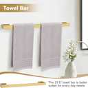 Brushed Gold Bathroom Hardware Set, 4-Piece Bath Towel Bar Set SUS304 Stainless Steel Towel Rack Set for Bathroom, 23.6 inches Bathroom Towel Holder Set Wall Mounted