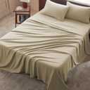 Queen Size 4 Piece Sheet Set - Comfy Breathable & Cooling Bed Sheets Set, Soft and Wrinkle Free, Deep Pockets, Easy & Secure Fit, Hotel Luxury Bedding - Oeko-Tex - Beige
