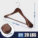 Suit Hangers 6 Pack Wooden Coat Hangers,Wide Shoulder Hangers with Non Slip Pants Holder,Heavy Duty Clothes Hangers,Suit Hangers for Men,for Women,for Suit,Coat,Jacket,Pants (Walnut