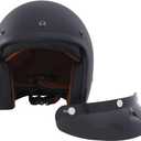 Harssidanzar Retro Motorcycle Helmet 3/4 Open Face Helmet Vintage Style for Men Women, DOT Approved CU601