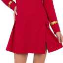 Starfleet Captain Officer Duty Dress for Women Halloween Starship Commander Cosplay Costume Red Uniform (Medium)