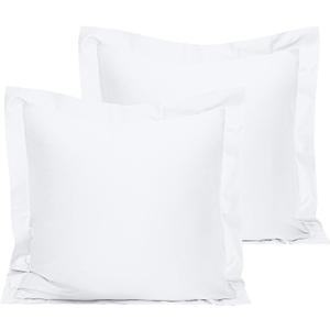 Euro Pillow Shams Pack of 2, 500 Thread Count 100% Egyptian Cotton Euro Pillow Shams, Super Soft and Breathable European Throw Pillow Covers, Square Pillow Cases, 26x26 Inches, White