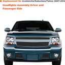 labwork Headlight Assembly Replacement for Suburban Tahoe Avalanche 2007-2014 Projector Headlamp for Driver and Passenger Side Black Housing
