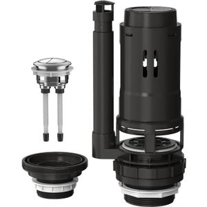 R&T Universal Dual Flush Valve for 2-piece Toilet with Top Push Button Toilet Repair Kit Inside Tank Compatible with 3-Inch and 2-Inch Toilet Drain Outlet A2422
