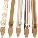 Adjustable Purse Strap with Brown Leather End - 1.5" Wide Handbags, Camera, Guitar, Phone & Crossbody Bag Replacement Shoulder Straps(Gold Hardware)