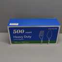 SACATR 500 Count Plastic Silverware Heavy Duty -250 Forks, 250 SpoonsBPA-Free,Heat Resistant Disposable Plastic Spoons Bulk, Solid Durable Premium Cutlery for Parties, Events and Everyday Use