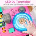 Baby DJ Table for Toddlers 1-3 with Music & Light, Musical Baby Piano Toys 6-9-12-18 Months Toddler Activity Table Music Instruments Learning Toys for 1 Year Old Girl First Birthday Gifts Age 0-2