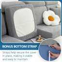 hyha Individual Couch Cushion Covers, Stretch Magic Sofa Seat Cushion Covers Washable, Dog Couch Sofa Slipcover for Pets, Kid with Elastic Bottom(Medium, Grey)