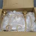Rtteri 6 Pcs Gold Candelabra Candlestick Holder Metal Candle Stand Candelabra for Taper Candles Table Centerpieces Wedding Christmas Holiday Birthday Party (9.5 x 9.5 x 19.7 Inch,3 Arm)