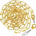PATIKIL 10 Feet Lighting Chain for Hanging Lamp, Chandelier Chain Light Fixture Chain Load Capacity 65 lbs for Pendant Light, Ceiling Fan, Bright Gold