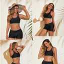 Aleumdr Womens 3" Waistband Swimsuit Bottom Boy Shorts Swimming Panty (Black, XXL)