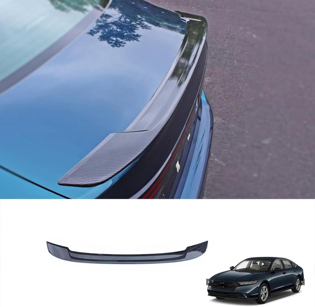 Car Accessories Rear Trunk Lip Wing Spoiler Cover Trim Compatible with Honda Accord 2023 2024 2025 2026 (Carbon Fiber) 1PC ABS