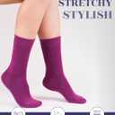 9 x Hugh Ugoli Womens Crew Rayon Derived from Bamboo Dress Socks, Thin, Soft, Business Trouser Casual, Non-Binding, 3-6 Pairs