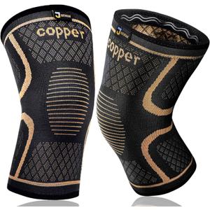 Copper Knee Braces for Men and Women (2 pack) -Knee Supports Copper Compression Knee Sleeve for Knee Pain, Arthritis, Running,Sports and Recovery Support (Medium)