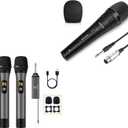 TONOR TW630 Dual Wireless Microphone and Dynamic Karaoke Microphone for Singing with 5M XLR Cable